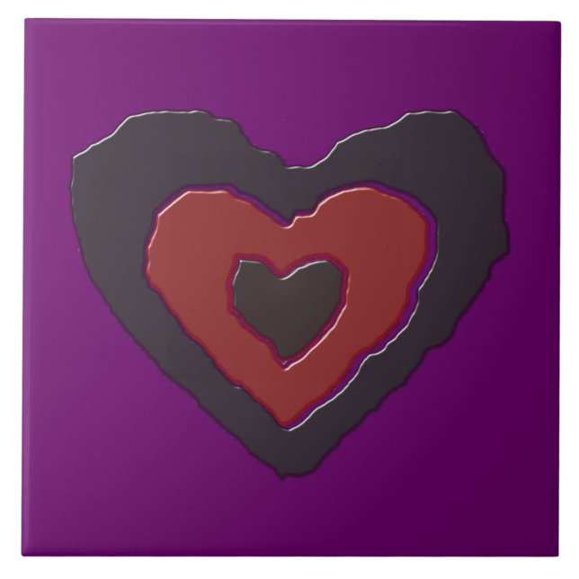 Gothic Melting Love Heart Tile (Front)