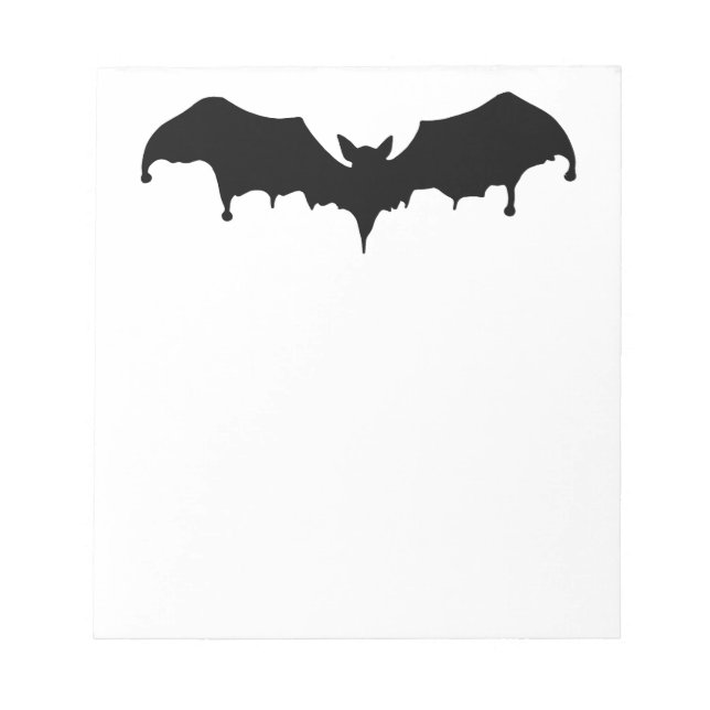 Gothic Melting Vampire Bat Notepad (Front)
