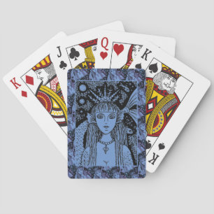 GOTHIC MERMAID, BLACK SEA SIREN FANTASY WHIMSY PLAYING CARDS