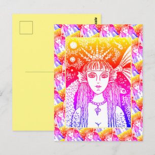 GOTHIC MERMAID, BLACK SEA SIREN FANTASY WHIMSY POS POSTCARD