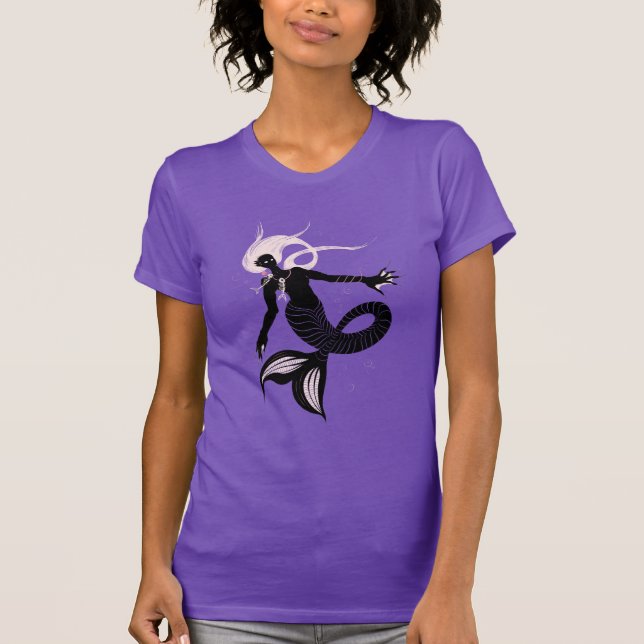 Gothic Mermaid Dark Fantasy Sea Creature T-Shirt (Front)