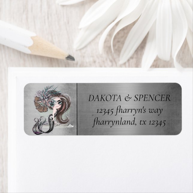 Gothic Mermaid | Dark Goth Girly Return Address (Insitu)