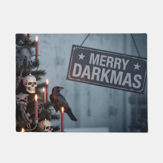 Gothic "Merry Darkmas" Horror Christmas Tree Doormat