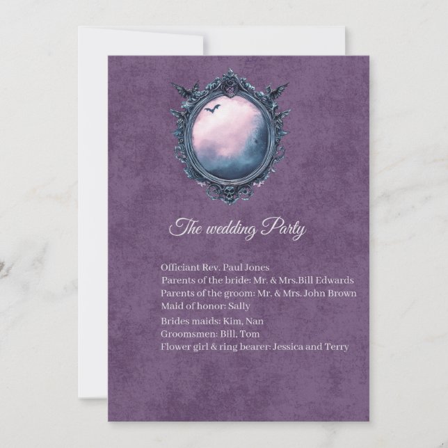 Gothic Mirror Ceramony Program Dark Academia  Invitation (Front)