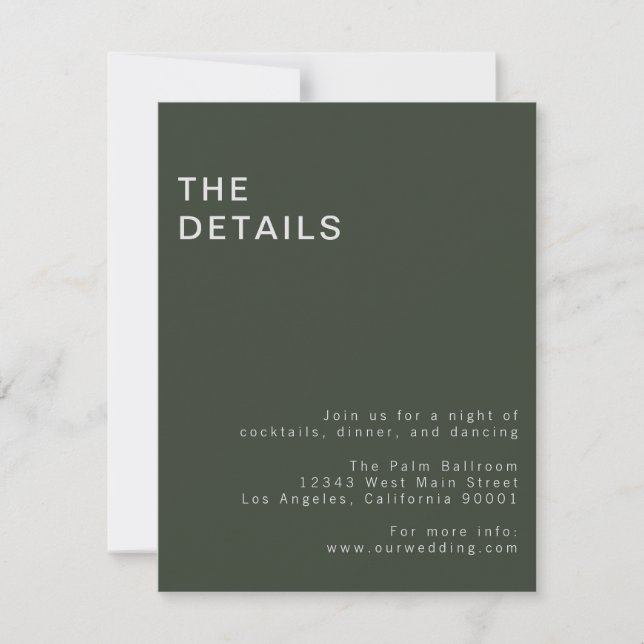 Gothic Modern Green Enclosure Card (Front)