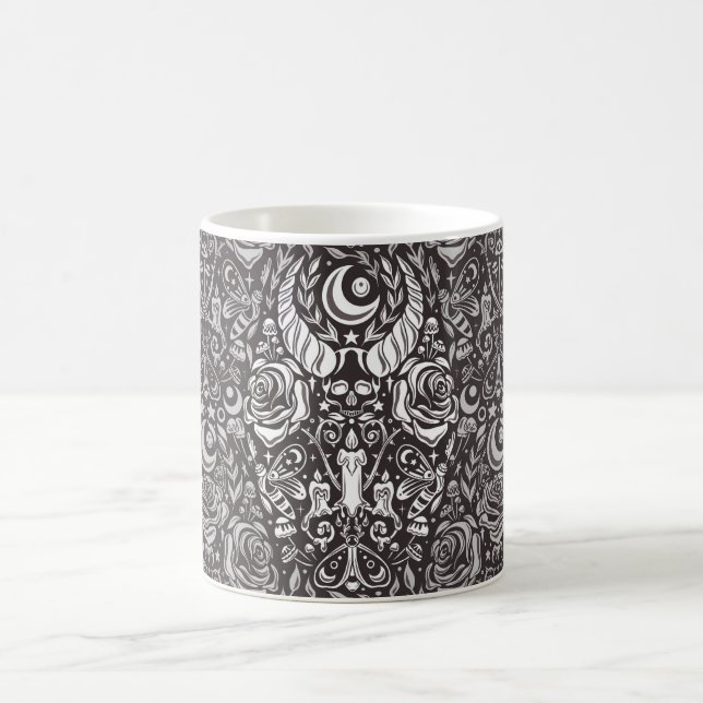 Gothic monochrome pattern coffee mug (Center)