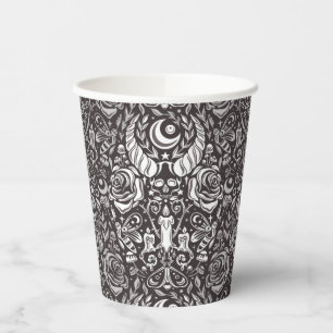 Gothic monochrome pattern paper cups