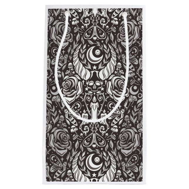 Gothic monochrome pattern small gift bag (Front)