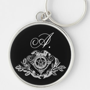 Gothic Monogram Pentacle Key Ring