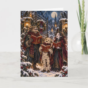 Gothic Monster Carolers Werewolf Vampire Creepmas Holiday Card