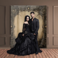 Gothic Moody Dark Black & Old Ivory Creepy Webs