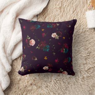 Gothic Moody Flowers Cushion