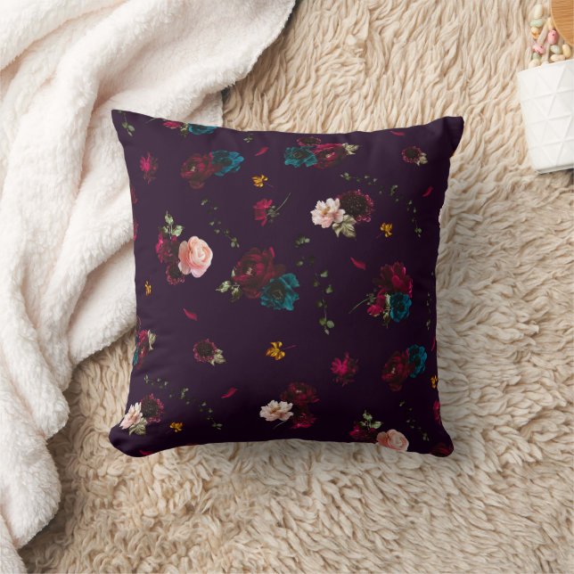 Gothic Moody Flowers  Cushion (Blanket)