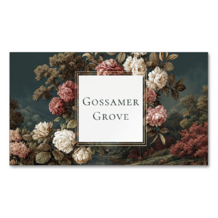 Gothic Moody Rose River Landscape Gold Frame Magnetic Business Card