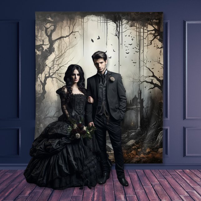 Gothic Moody Scenes Arches & Birds Cream & Black Tapestry (Creator Uploaded)