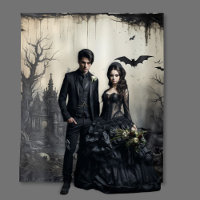 Gothic Moody Scenes Haunted Mansion Cream & Black