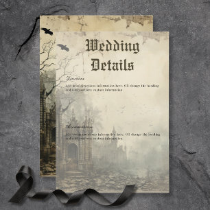Gothic Moody Scenes Vintage Cream & Black Details Enclosure Card
