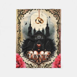 Gothic Moon –Eternal Love Beneath the Midnight Sky Fleece Blanket