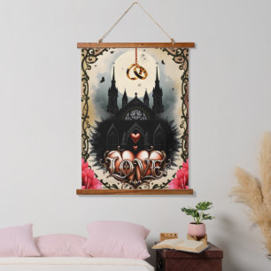 Gothic Moon –Eternal Love Beneath the Midnight Sky Hanging Tapestry