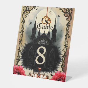 Gothic Moon –Eternal Love Beneath the Midnight Sky Pedestal Sign