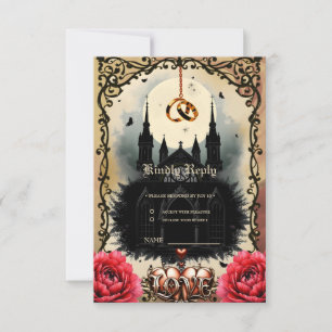 Gothic Moon –Eternal Love Beneath the Midnight Sky RSVP Card