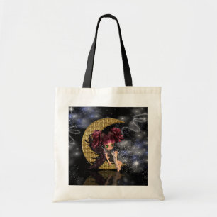 gothic moon fairy tote bag, cute gothic fairy bag