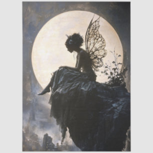 Gothic Moonlight Fairy Decoupage Tissue Paper