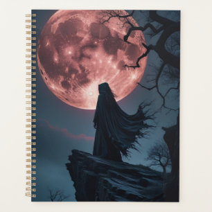 Gothic Moonlight Wraith Spiral Notebook   Dark Fan Planner