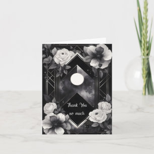 Gothic Moonlit Flowers Thank You Card