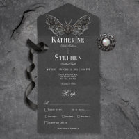 Gothic Moth Moody Black & White Dinner