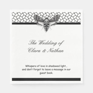 Gothic Moth Skull Wedding Program – Dark Elegant Napkin