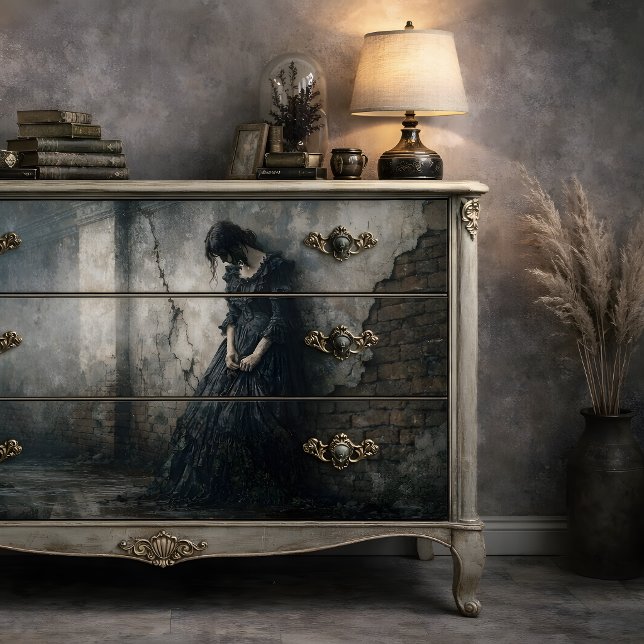 Gothic Mourning Woman Wall Decoupage Tissue Paper (Gothic Mourning Woman Wall Decoupage Tissue Paper)