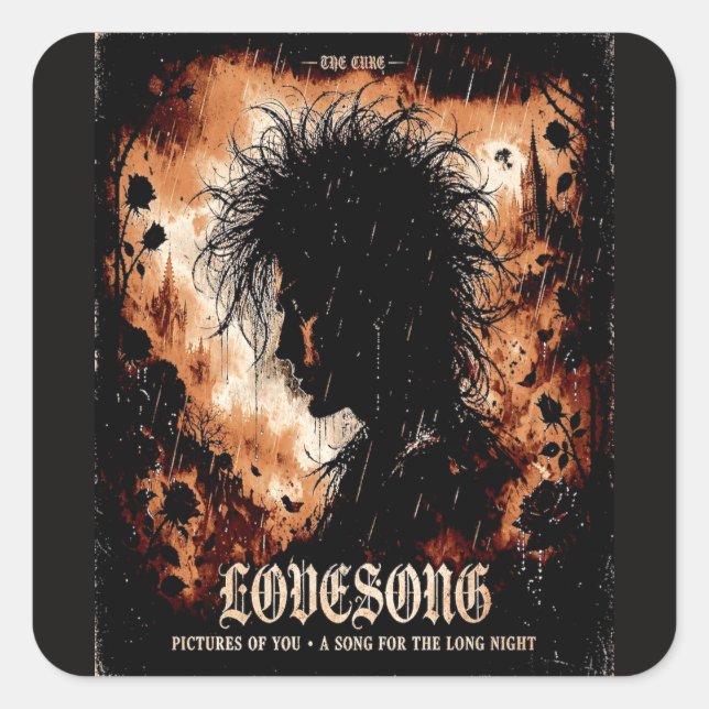 gothic music square sticker (Front)