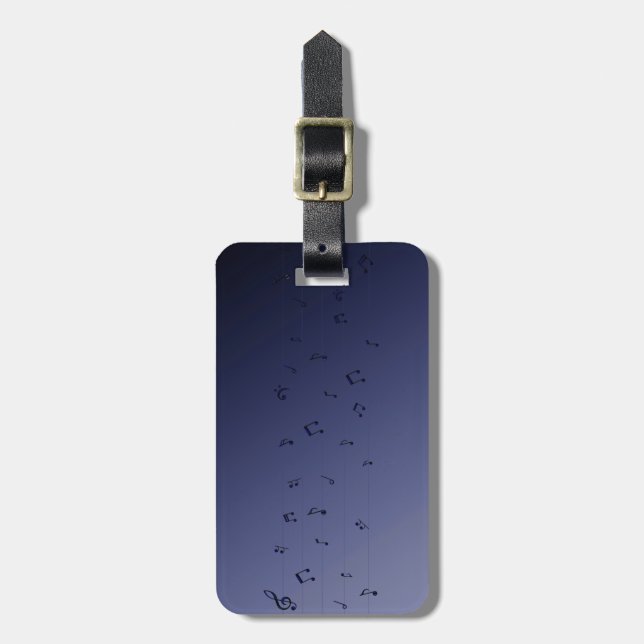Gothic Musical Notes Luggage Tag (Front Vertical)