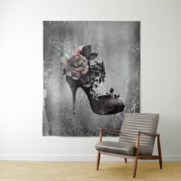 Gothic Muted Pastel Rose Fashion Stiletto