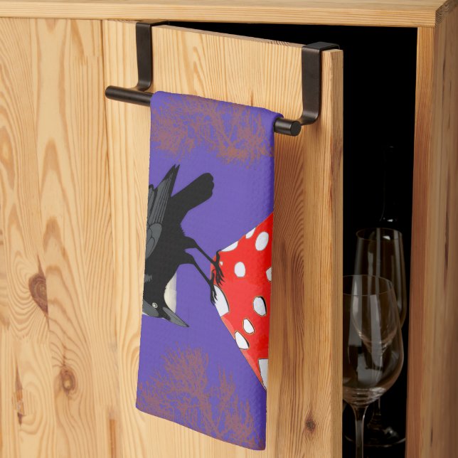 Gothic Mystic Raven Tea Towel (Thirds Fold)