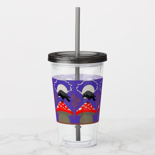 Gothic Mystical Raven Acrylic Tumbler (Front)