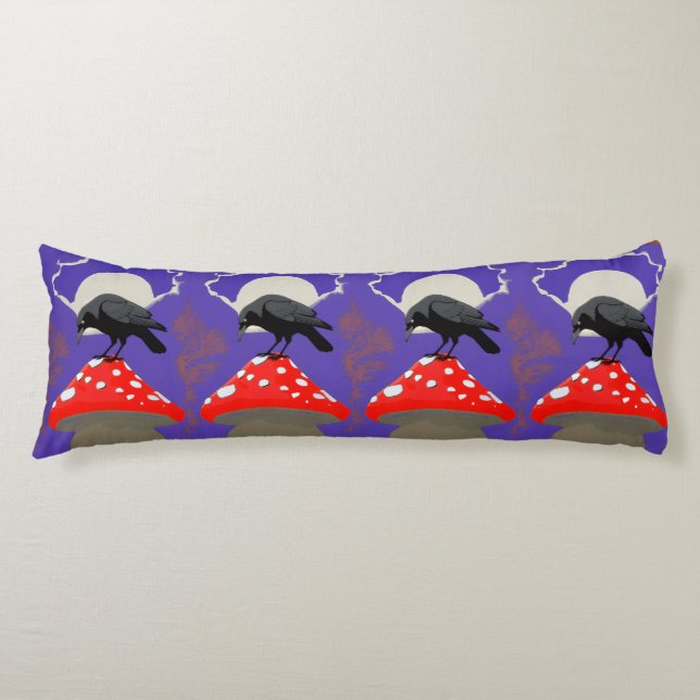 Gothic Mystical Raven Body Cushion (Front)