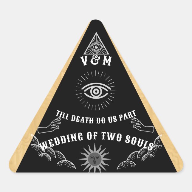 Gothic Mystical Spirit Board Halloween Planchette Triangle Sticker (Front)