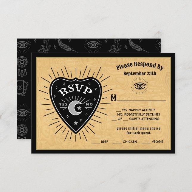 Gothic Mystical Spirit Board Halloween RSVP Invitation (Front/Back)