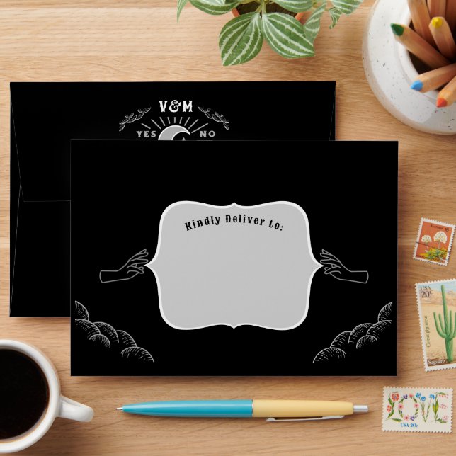 Gothic Mystical Spirit Board Halloween Wedding Envelope (Desk)
