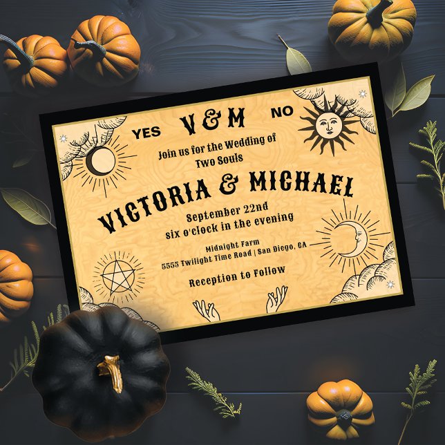Gothic Mystical Spirit Board Halloween Wedding Invitation (Creator Uploaded)