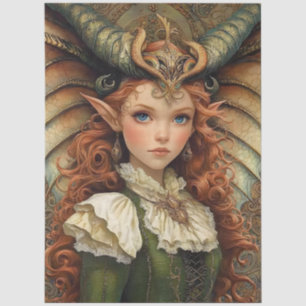 Gothic Mythological Nymph Fantasy Dragon Girl Tissue Paper