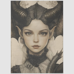 Gothic Mythological Nymph Fantasy Dragon Tissue Paper