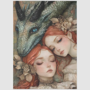 Gothic Mythological Nymph Fantasy Dragon Tissue Paper