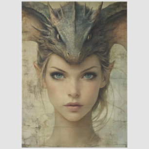 Gothic Mythological Nymph Fantasy Dragon Tissue Paper