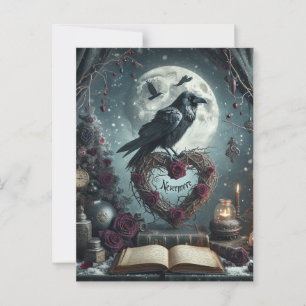 Gothic Nevermore Raven Postcard