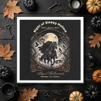 Gothic Night Headless Horseman Full Moon Macabre Napkin