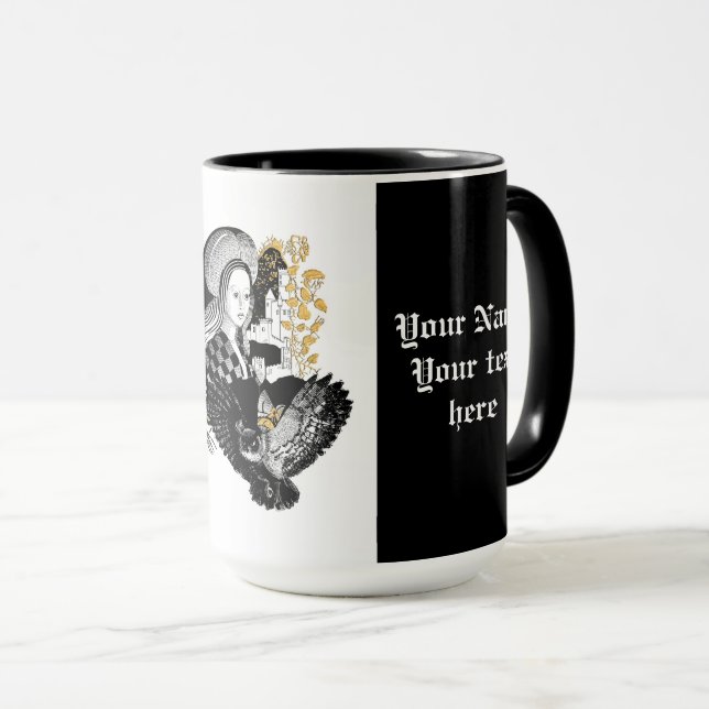 Gothic Night Owl and woman Mug (Front Right)