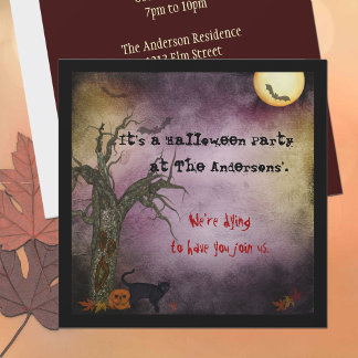 Gothic Night Sky Halloween Invitation
